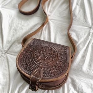 Vintage Moroccan Leather Crossbody Bag